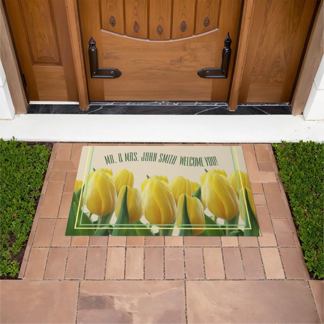 Yellow Tulip Garden Doormat (Outdoor)