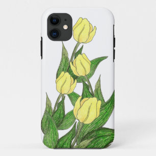 Yellow tulip iphone case