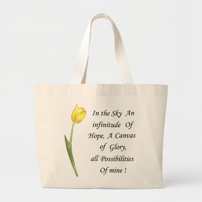 Yellow Tulip Large Tote Bag (Front)