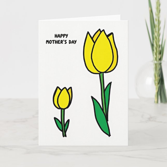 Yellow Tulip Mothers Day Card (Front)