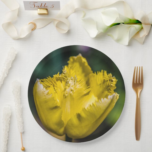 Yellow Tulip Paper Plates (Wedding)