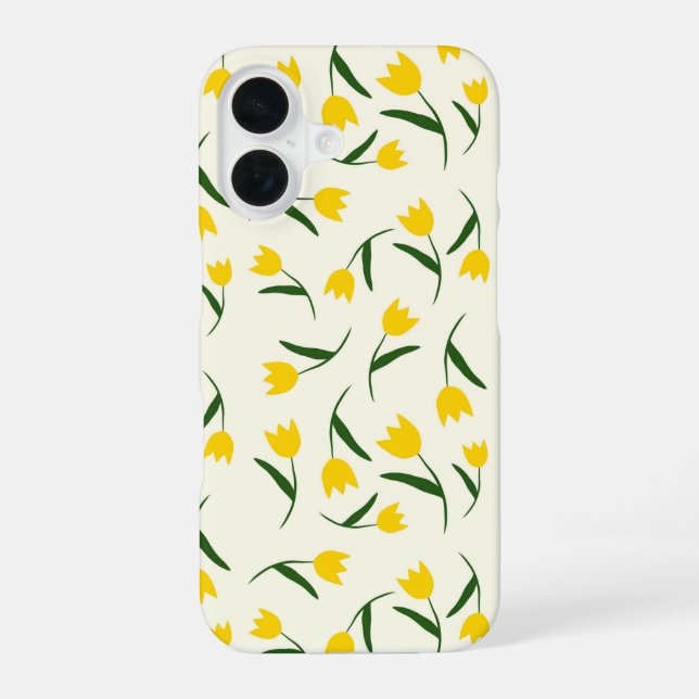 Yellow Tulip Pattern  iPhone Case (Back)