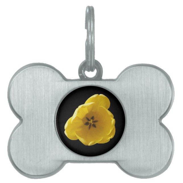 Yellow Tulip Pet Tag (Front)