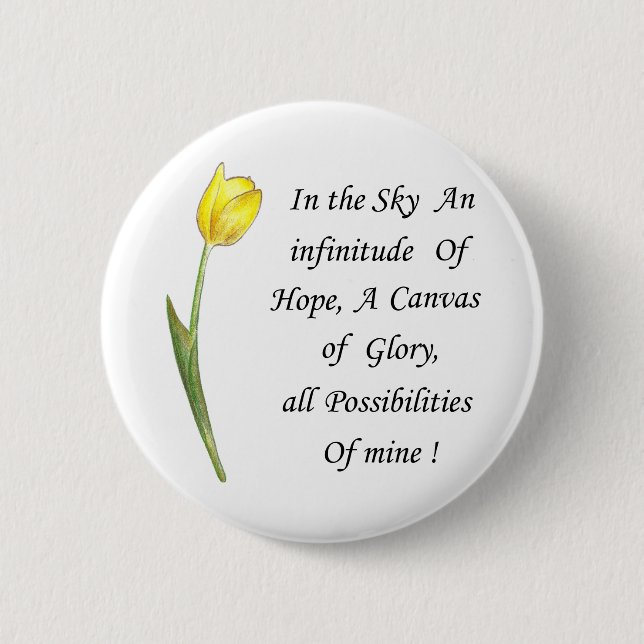 Yellow Tulip Pinback Button (Front)