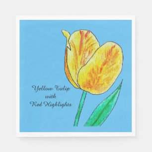 Yellow Tulip Red Highlights  Napkins