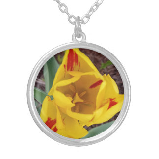 Yellow Tulip Silver Necklace