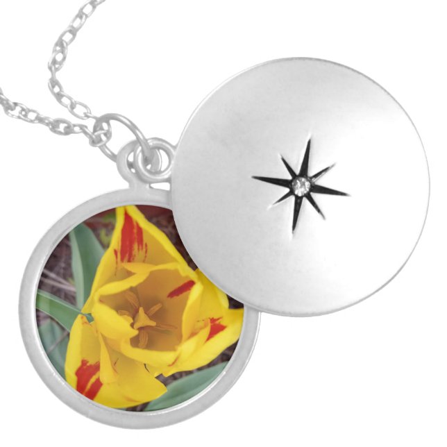 Yellow Tulip Silver Necklace (Front)