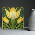 Yellow Tulip Symmetric Wall Decor Art Nouveau Ceramic Tile<br><div class="desc">Welcome to CreaTile! Here you will find handmade tile designs that I have personally crafted and vintage ceramic and porcelain clay tiles, whether stained or natural. I love to design tile and ceramic products, hoping to give you a way to transform your home into something you enjoy visiting again and...</div>