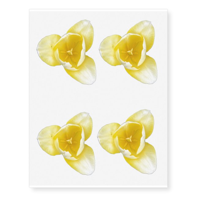 Yellow Tulip Temporary Tattoos (Front)