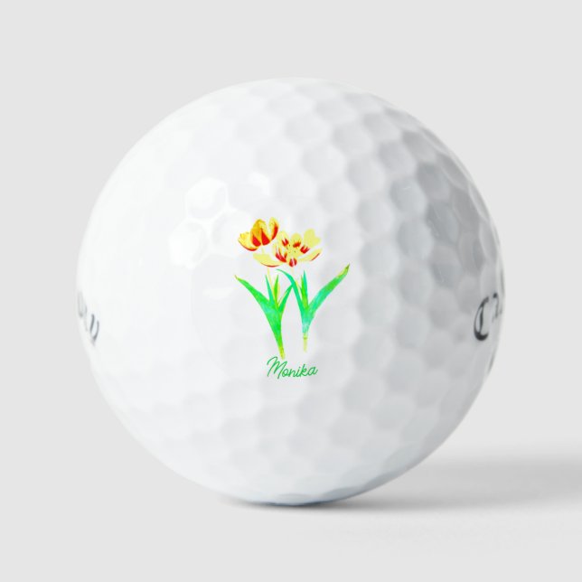 Yellow Tulips Callaway Supersoft Golf Balls (Front)