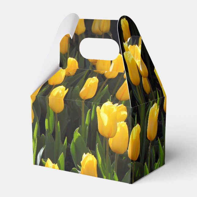Yellow Tulips Favor Boxes (Front Side)