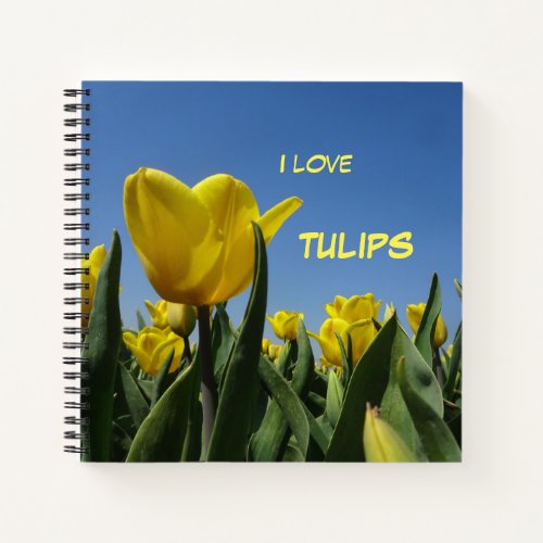 Yellow Tulips Field Cust Text Notebook