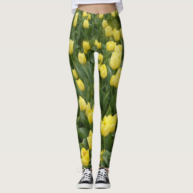 Yellow Tulips Field Legging