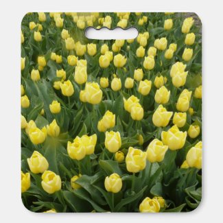 Yellow Tulips Field Seat Cushion