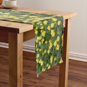 Yellow Tulips Field Table Runner