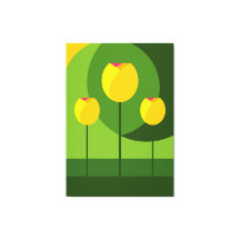 Yellow Tulips Green Background | Floral