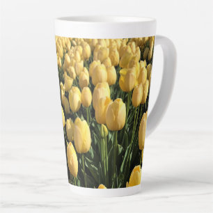 Yellow Tulips in a Field, Oregon Latte Mug