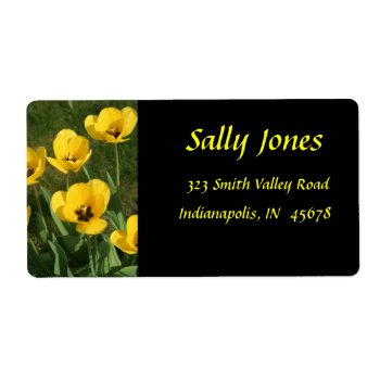 Yellow Tulips Label by sharpcreations at Zazzle