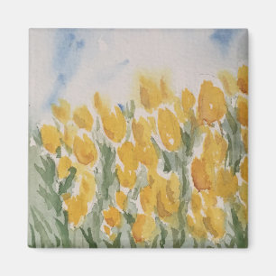 Yellow tulips magnet