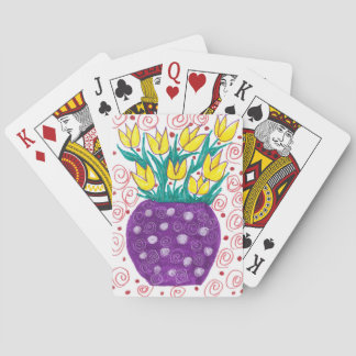 Yellow Tulips / Purple Vase Playing Cards