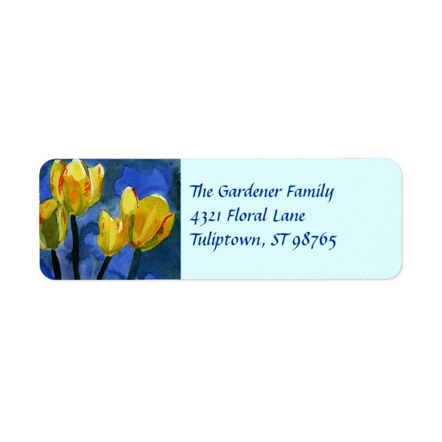Yellow Tulips Return Address Label (Front)