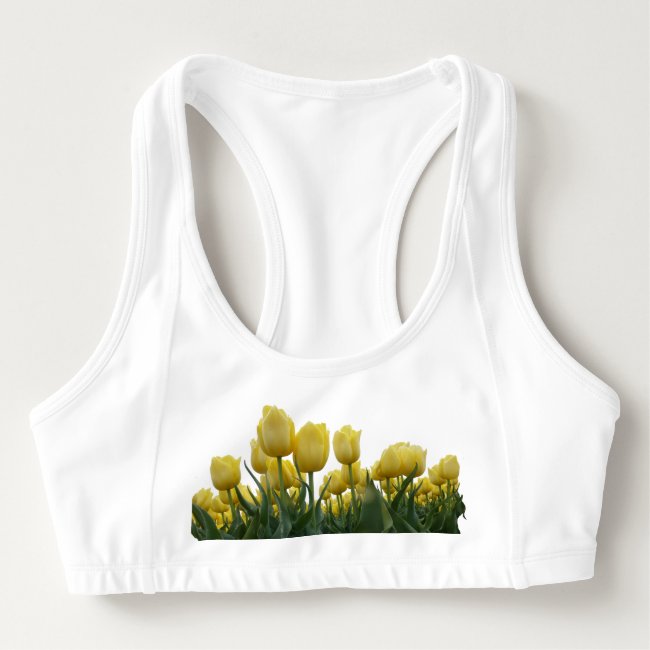 Yellow Tulips Sports Bra
