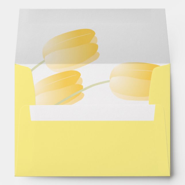 Yellow Tulips Spring Floral Self-Addressed Envelope (Back (Bottom))