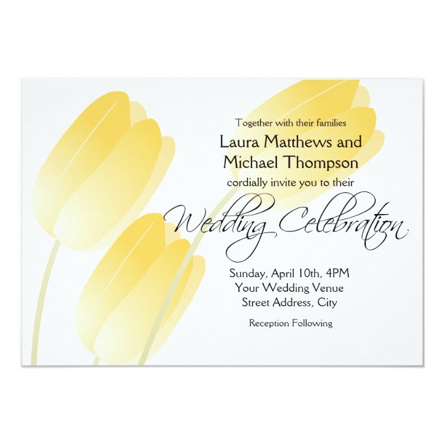 Yellow Tulips Spring Floral Wedding Invitation