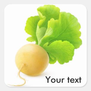 Yellow turnip square sticker