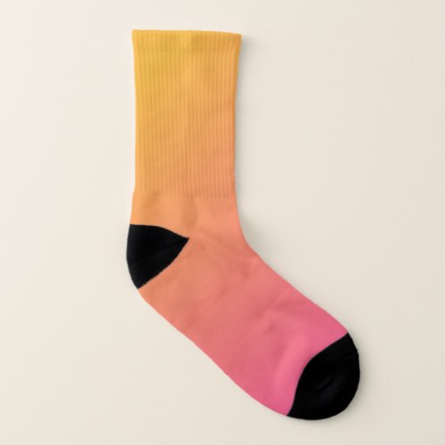 Yellow Turns to Pink Ombre Socks