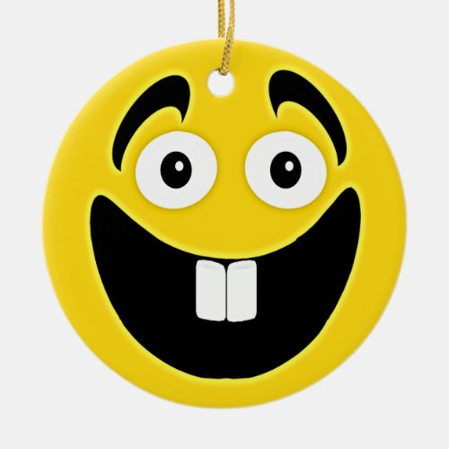 Yellow Two Front Teeth Face Ceramic Ornament