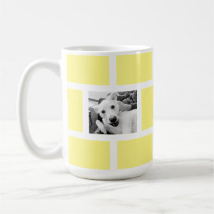 Yellow Two Photo Modern Square Design Funny Dog Coffee Mug