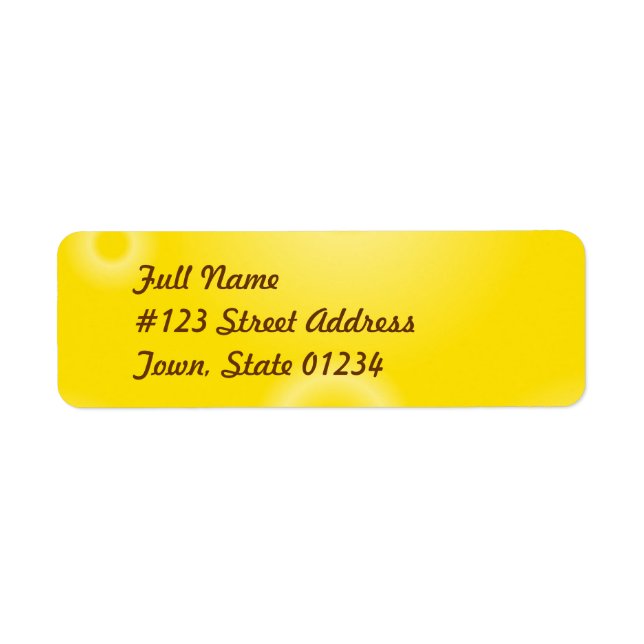 Yellow Tye Dye Mailing Labels (Front)
