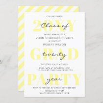 Yellow Typography Modern Online Graduation Party Invitation