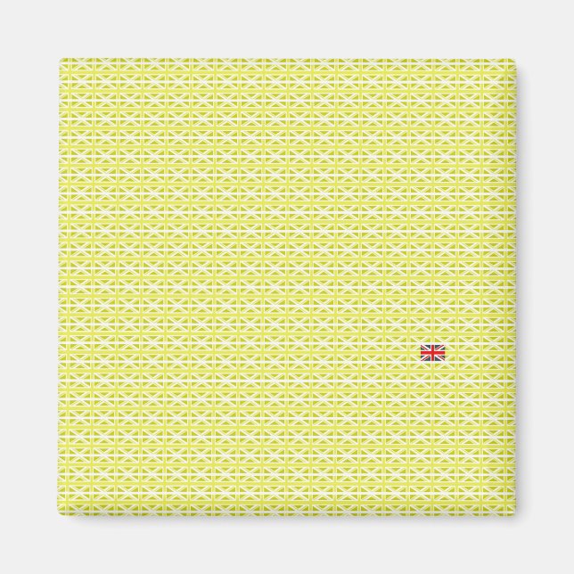 Yellow UK Union Jacks & odd one Magnet (Front)