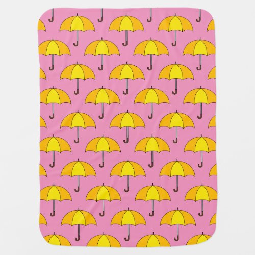 Yellow Umbrella Baby Blanket