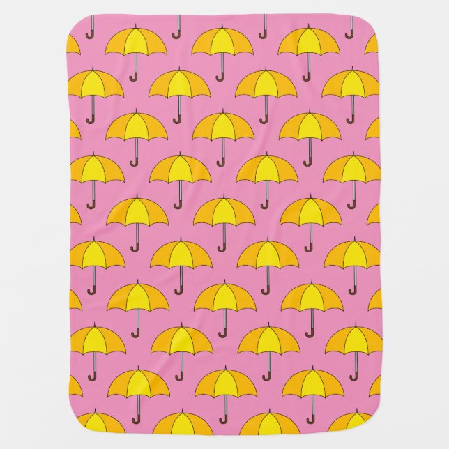 Yellow Umbrella Baby Blanket (Front)