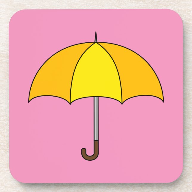 Yellow Umbrella Beverage Coaster (Front)