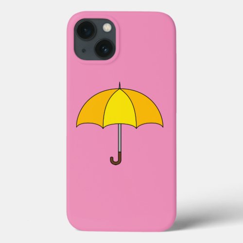 Yellow Umbrella iPhone 13 Case