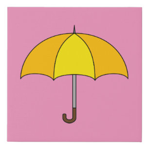 Yellow Umbrella Faux Canvas Print