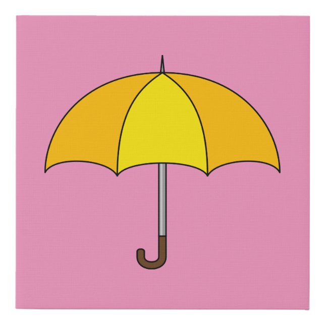 Yellow Umbrella Faux Canvas Print (Front)