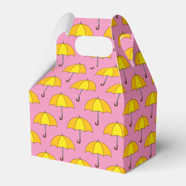 Yellow Umbrella Favor Boxes (Front Side)