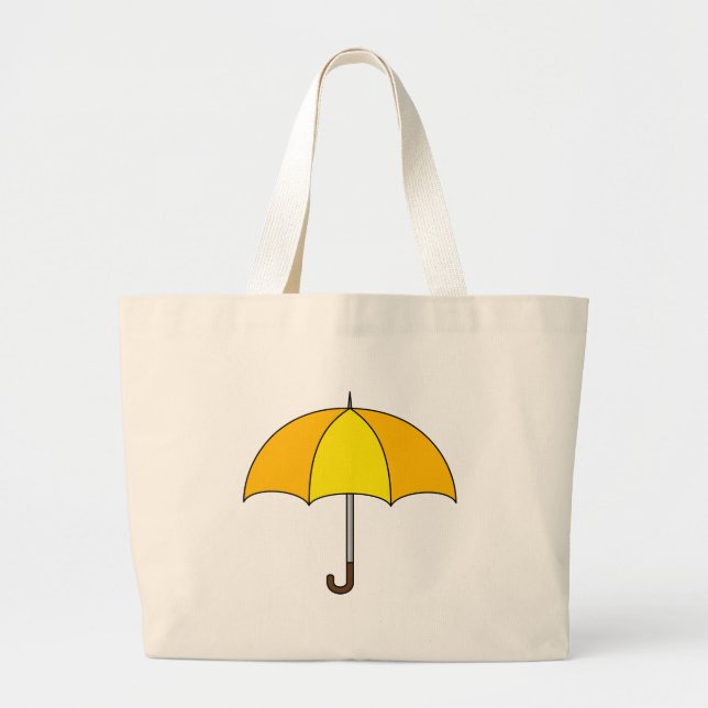 Yellow Umbrella Large Tote Bag (Front)