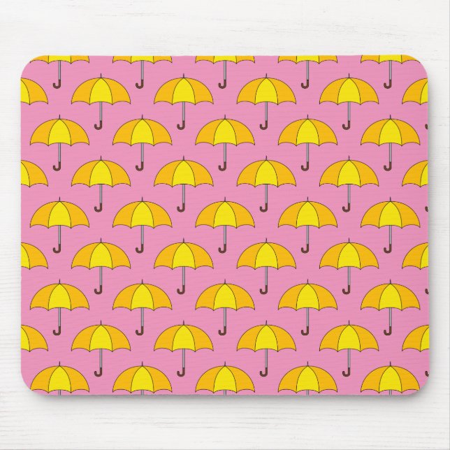 Yellow Umbrella Mouse Pad (Front)