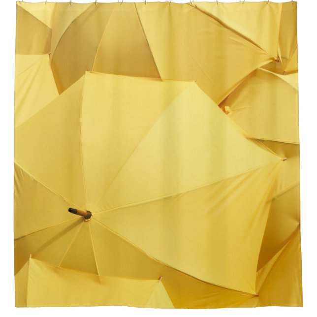 Yellow umbrella shower curtain (Front)