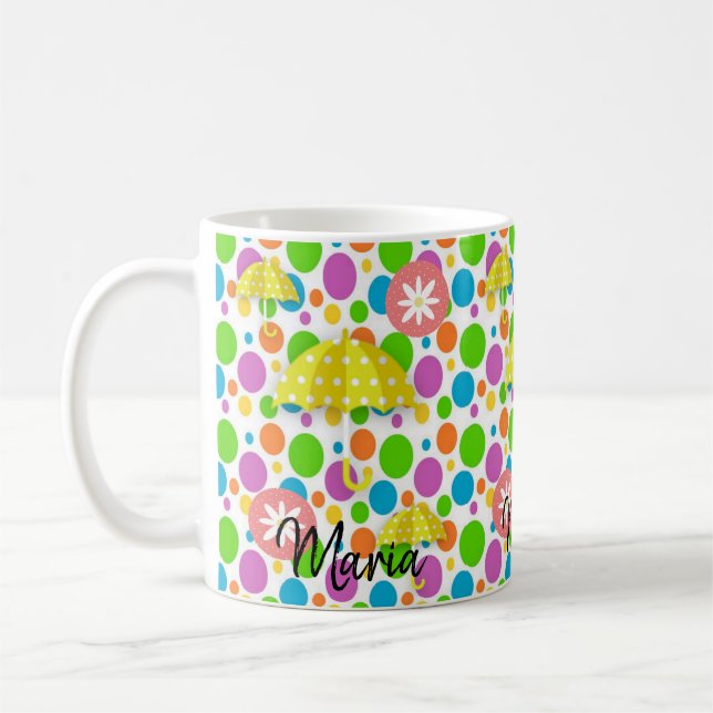 Yellow Umbrellas Colorful Colors Mug (Left)