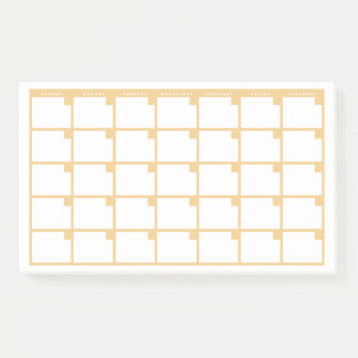 Yellow Undated Note Calendar