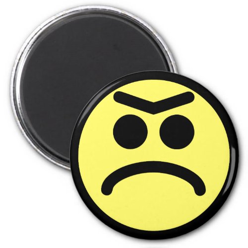 Yellow Unibrow Frown Face Magnet
