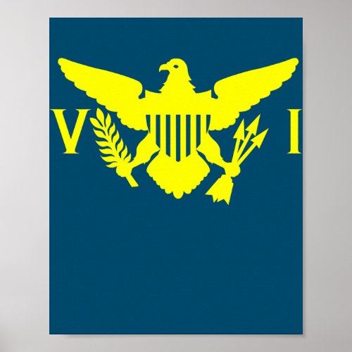 Yellow United States Virgin Islands Flag  Poster