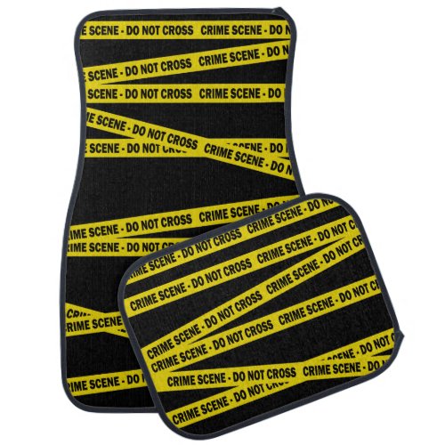 Yellow USA Do Not Cross Crime Scene Police Tape Car Floor Mat